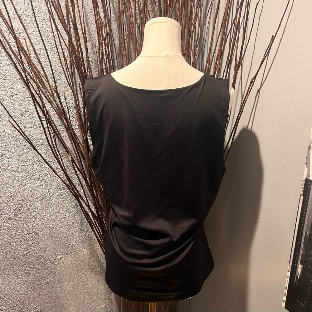 🌸TAHARI ESSENTIALS BLACK DOUBLE LINED TANK TOP SIZE XL🌸 - Picture 2 of 3